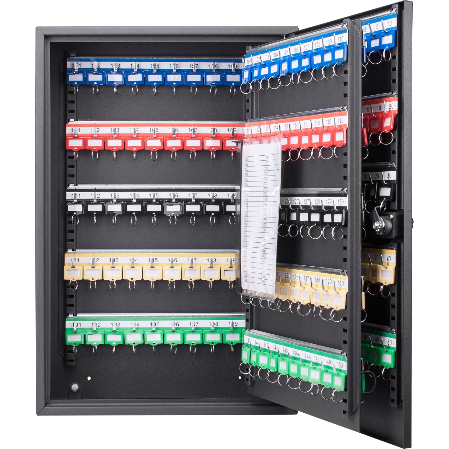 200 Key Adjustable Key Cabinet With Combination Lock Black