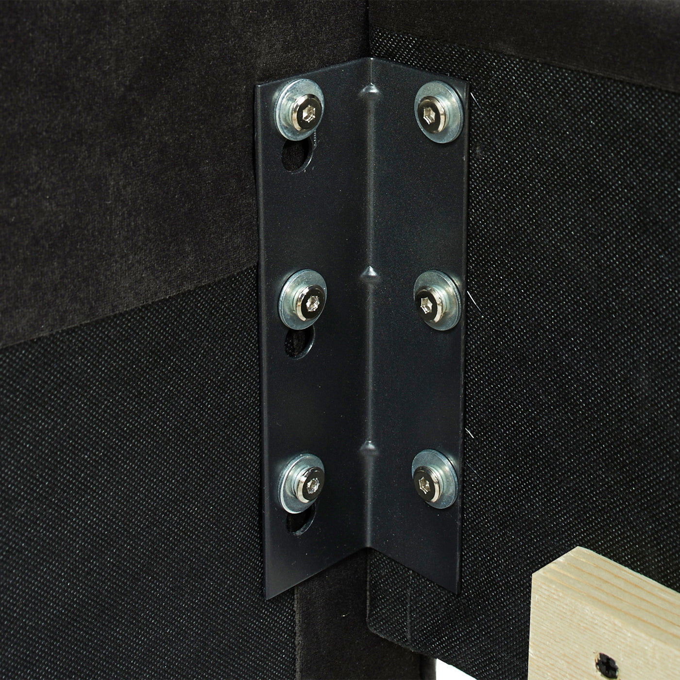 David Tufted Wingback King Bed, Dark Charcoal Grey Velvet