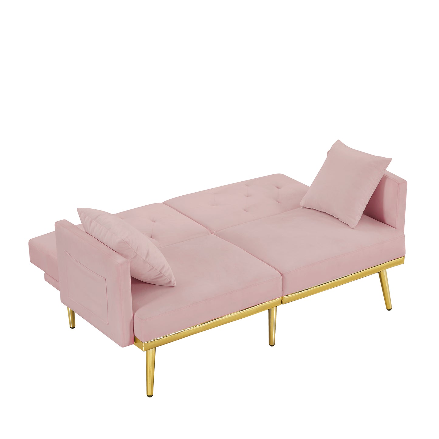 PINK VELVET SOFA BED