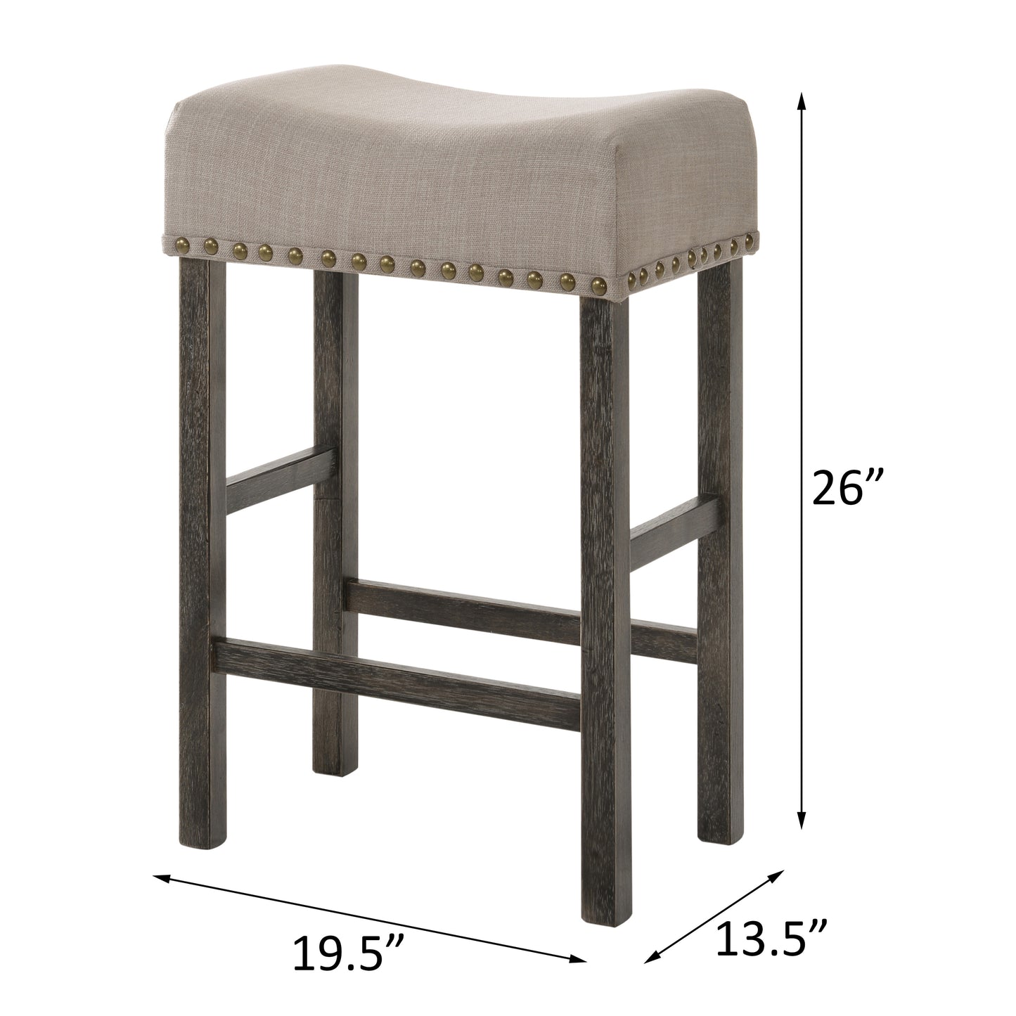 Tan and Weathered Grey Counter Height Stools (Set of 2)