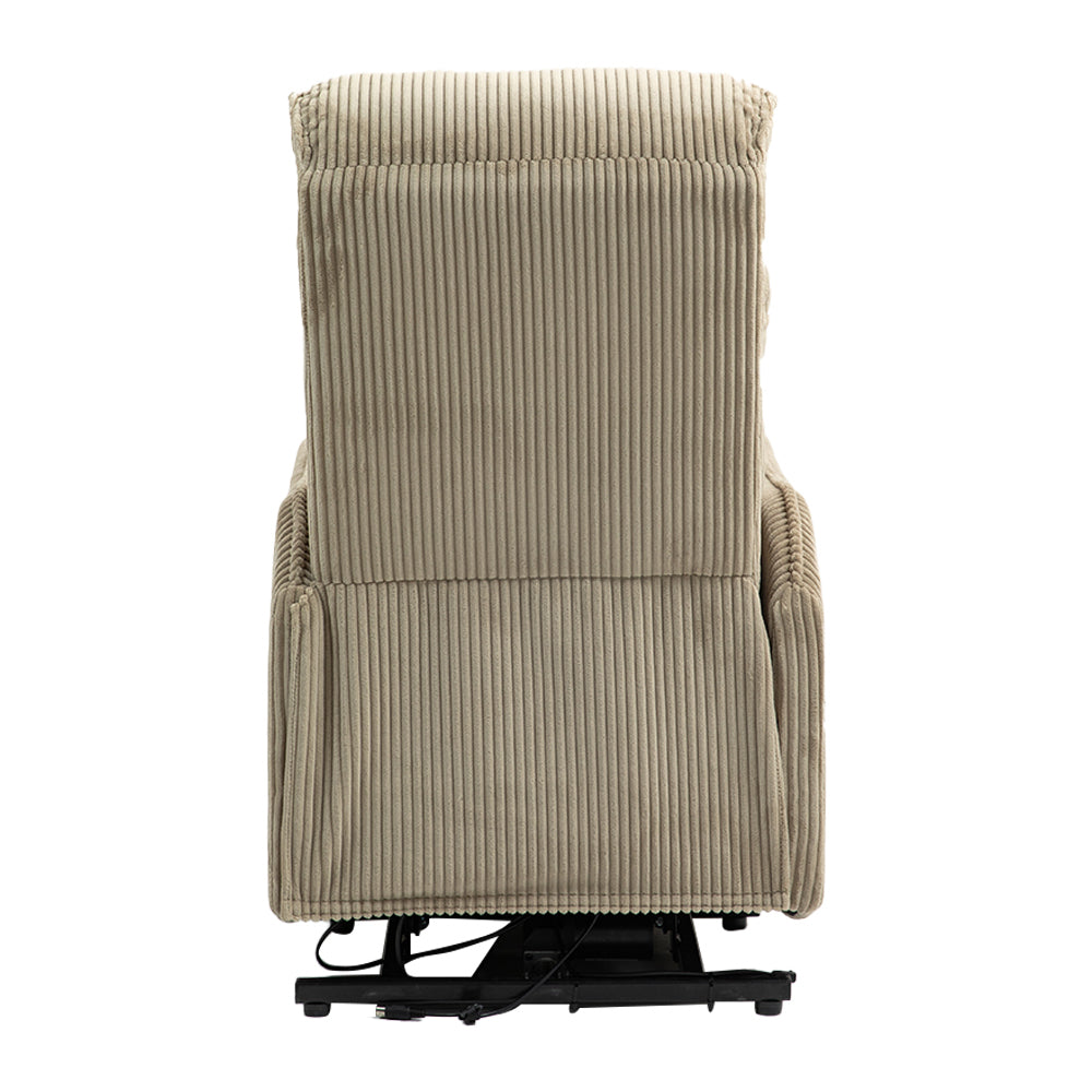 COOLMORE Recliner Chair, Electric Recliner Chairs for Adults, Side Pocket Power Reclining Chair Pocket Springs Seat Cushion, Corduroy Fabric Recliner Sofa for Living Room, Bedroom, Home Theater(Camel)