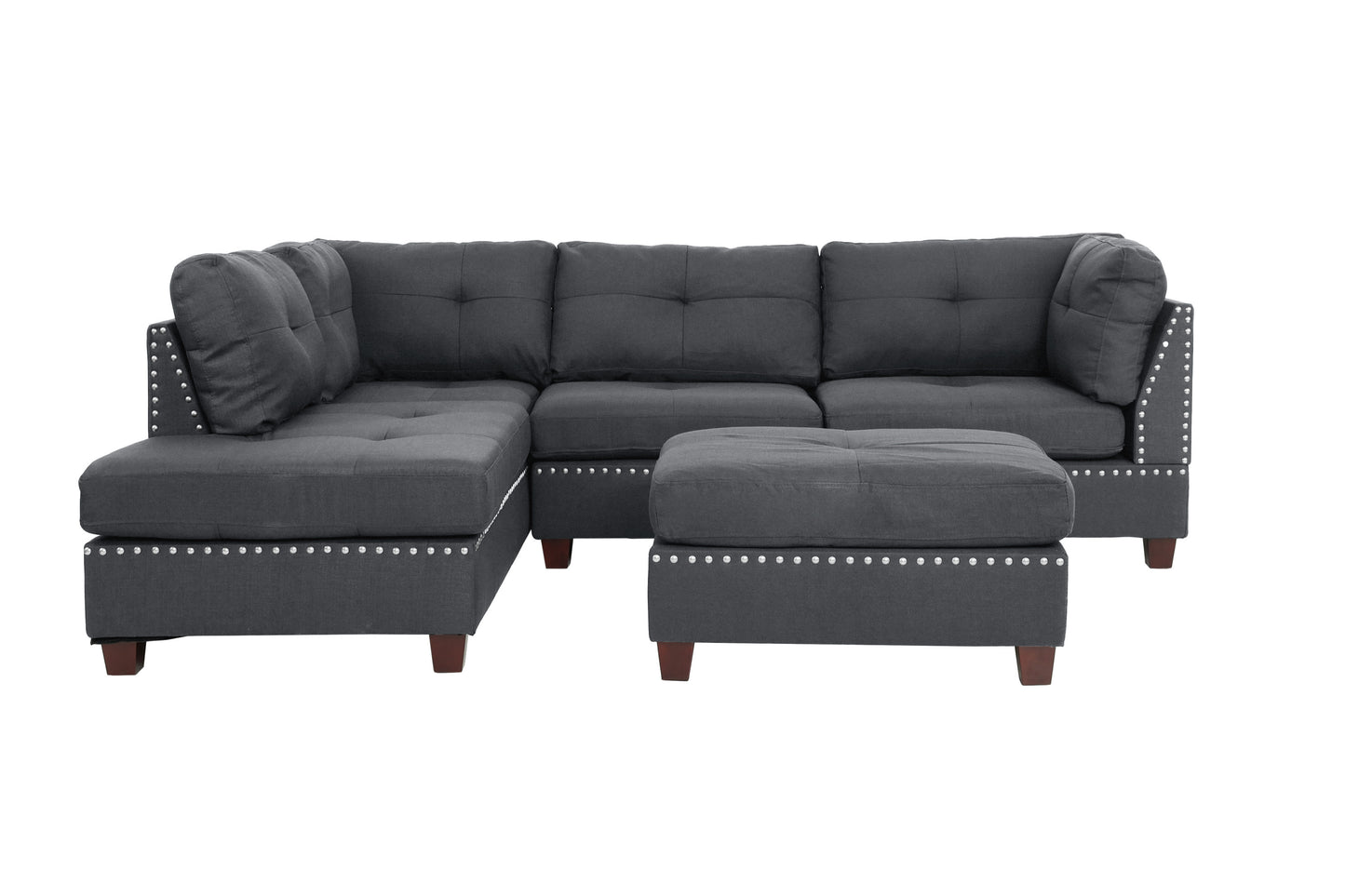 3-PC SECTIONAL in Blue Gray