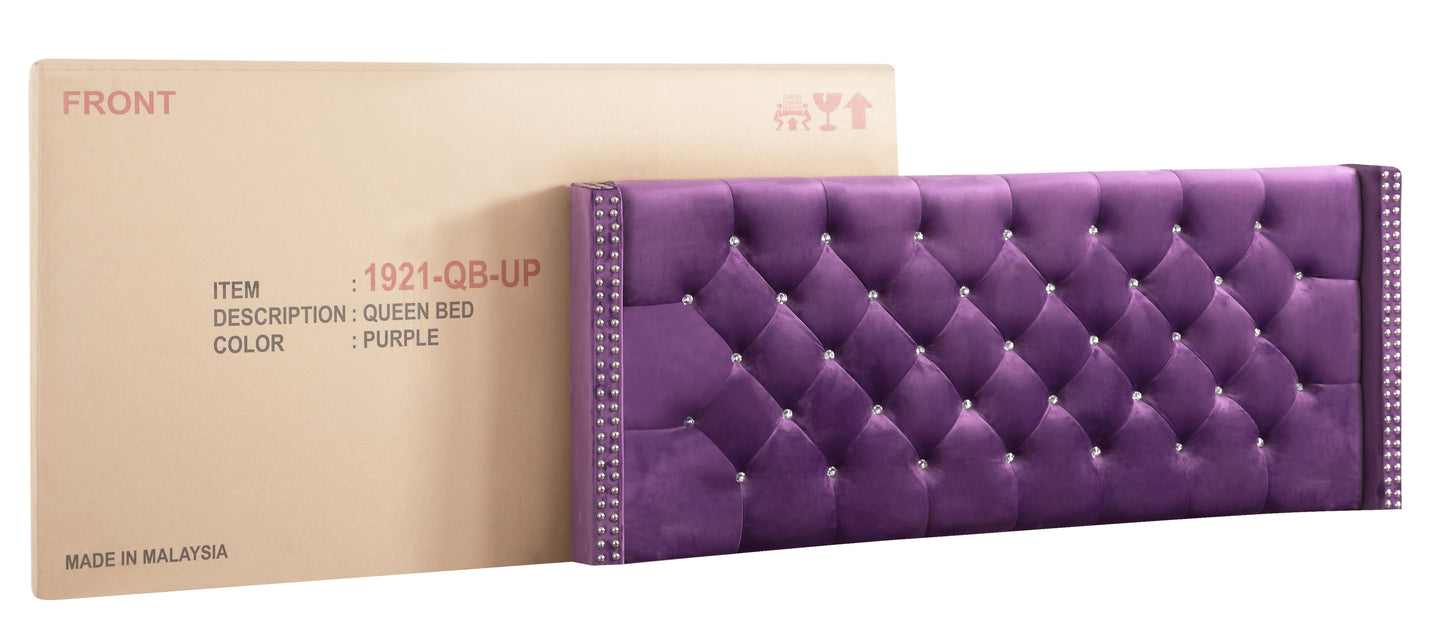 Tranquil Purple Queen Bed With Storage