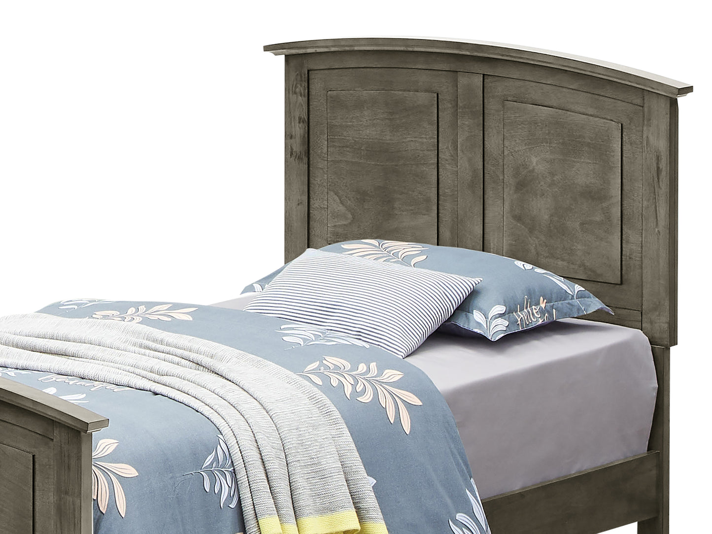 Comfortable Gray Twin Bed For Casual Spaces