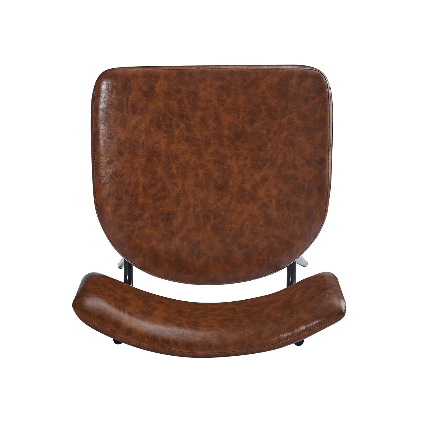 26''Retro Swivel Counter Stools Set of 2,Brown Counter Stools with iron Frame,PU Sponge cushion,Footrest,suitable for Kitchen/Bedroom/Dining Room.