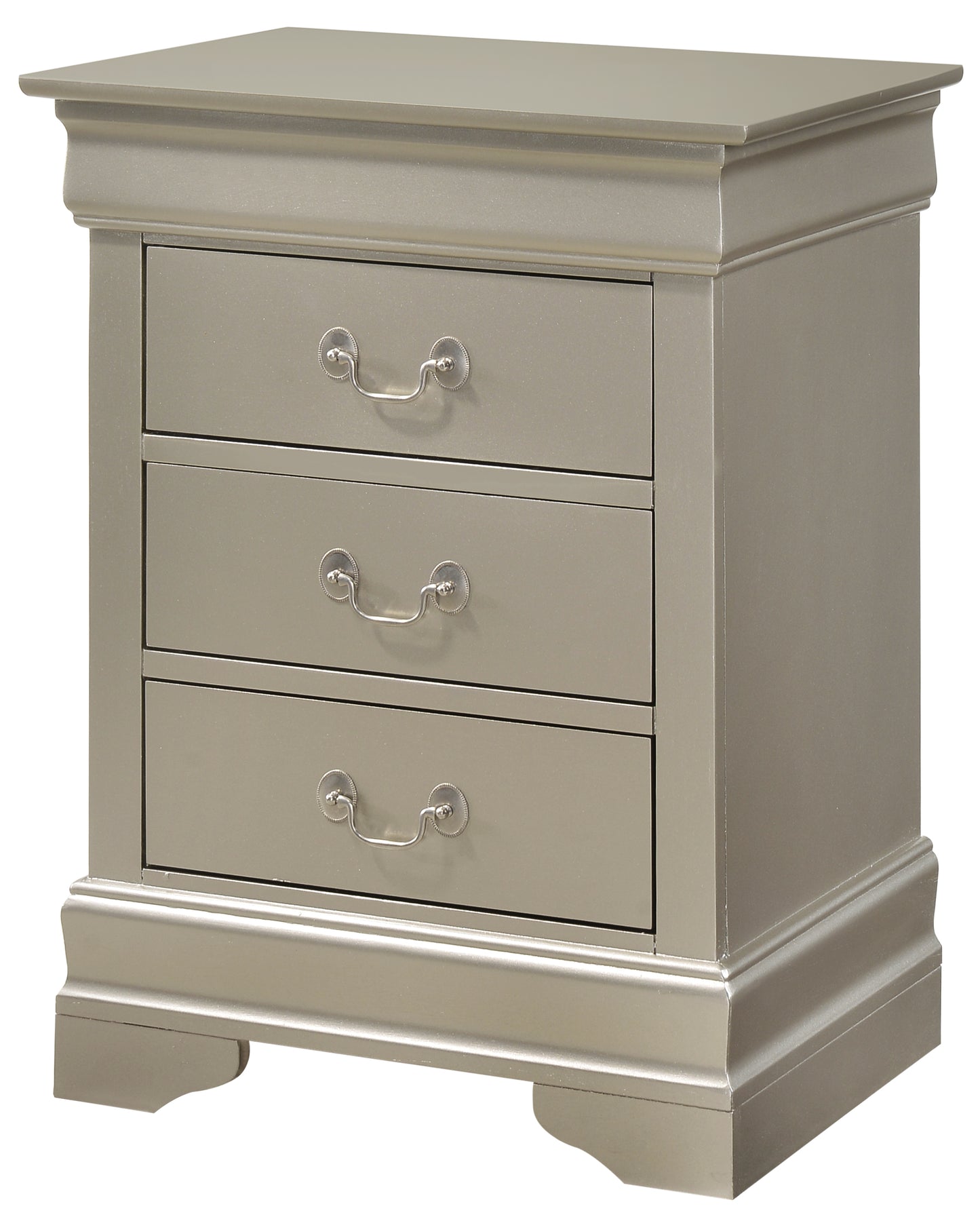 Charming Silver Champagne Nightstand