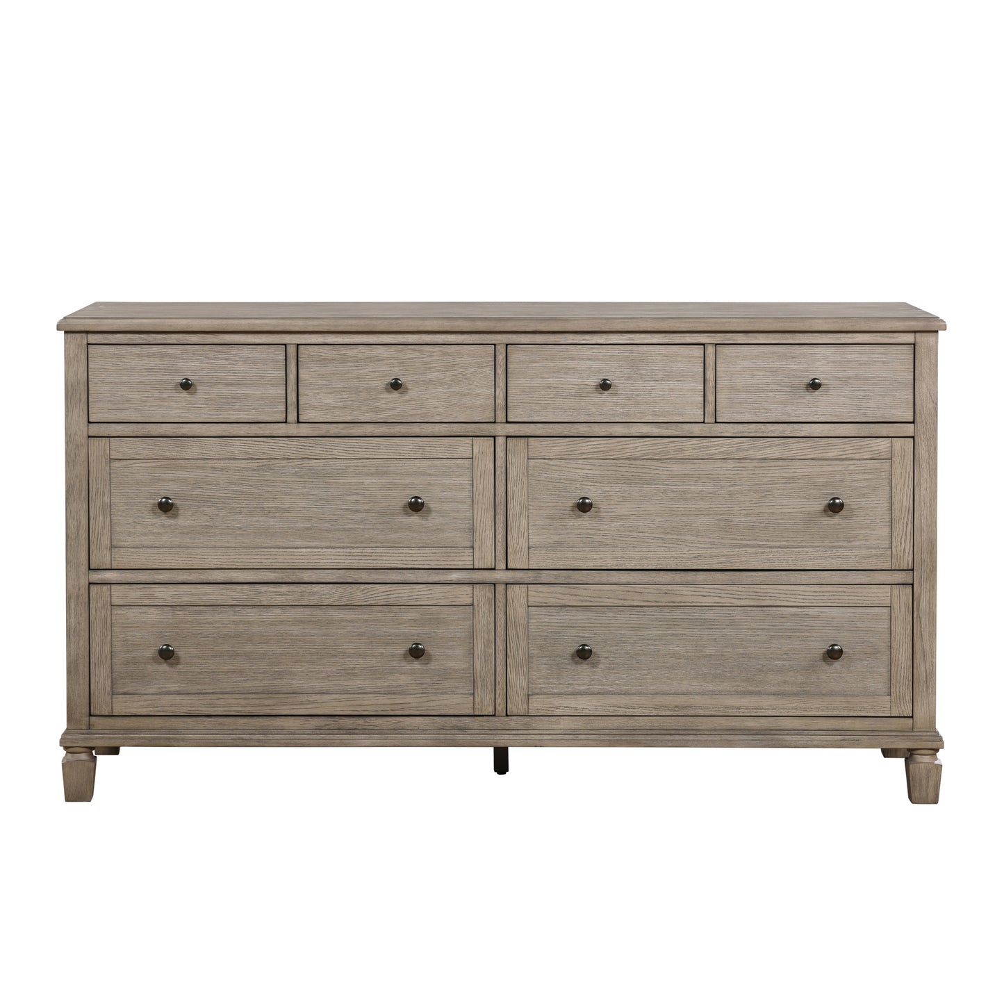 Gray Oak Finish Classic Transitional Bedroom Furniture 1pc Dresser of 8 Drawers Wooden Furniture