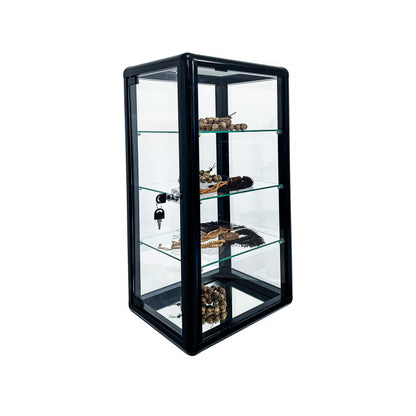 Tempered Glass Counter Top Display Showcase with Sliding Glass Door and Lock,Standard Aluminum Framing with Sliding Glass Door and Lock-display cabinet