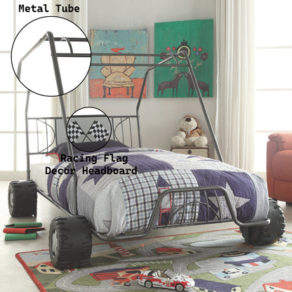 Xander Go Kart Gunmetal Finish Twin Bed