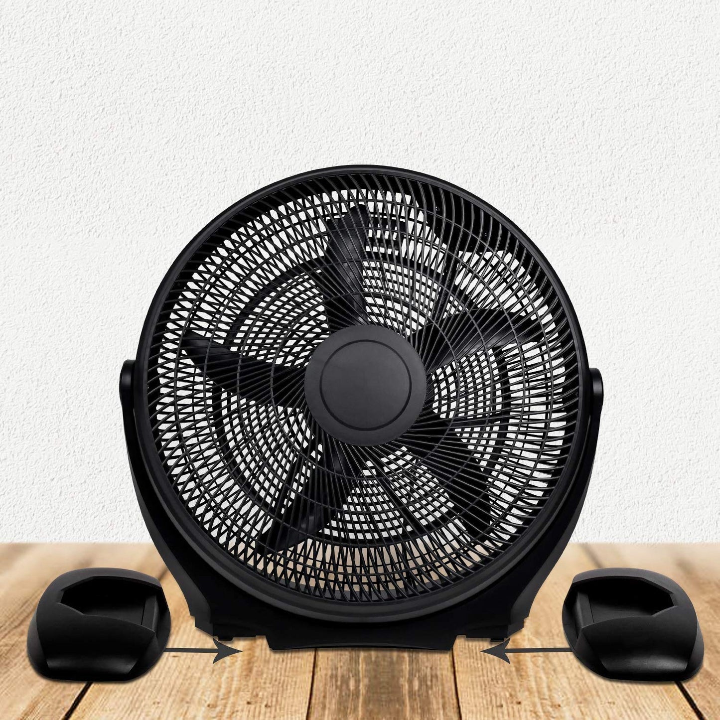 Simple Deluxe 18 Inch 3-Speed Plastic Floor Fans Oscillating Quiet for Home Commercial, Residential, and Greenhouse Use, Outdoor/Indoor, Black