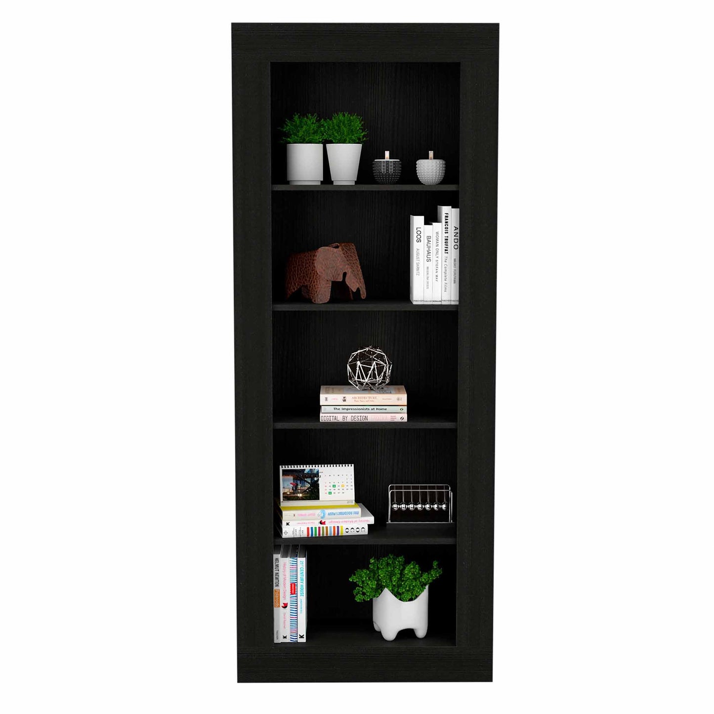 Brighton 5-Shelf Bookcase Black