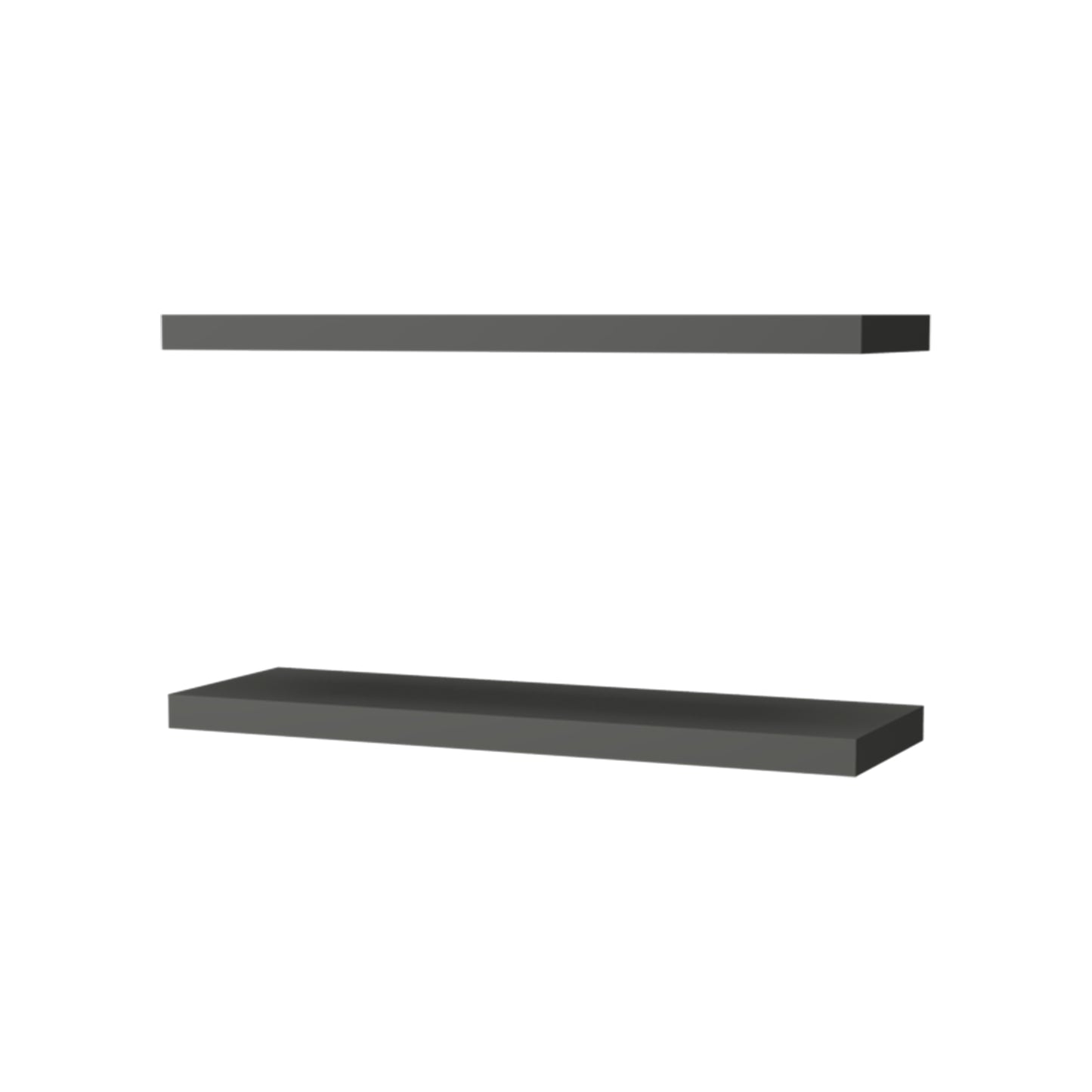 Iva Floating Shelf in Melamine x2, Matt Grey