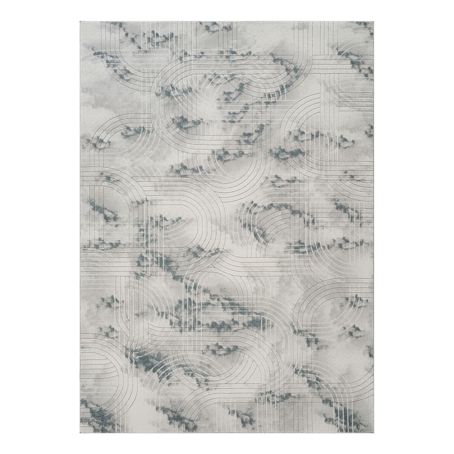 Geometrix GC_DIM1003 Gray 5 ft. 3 in. x 7 ft. 3 in. Contemporary Area Rug with Geometric 3D Effect