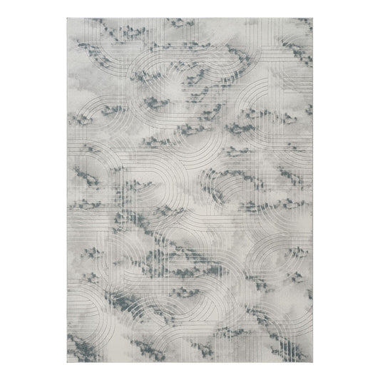 Geometrix GC_DIM1003 Gray 5 ft. 3 in. x 7 ft. 3 in. Contemporary Area Rug with Geometric 3D Effect