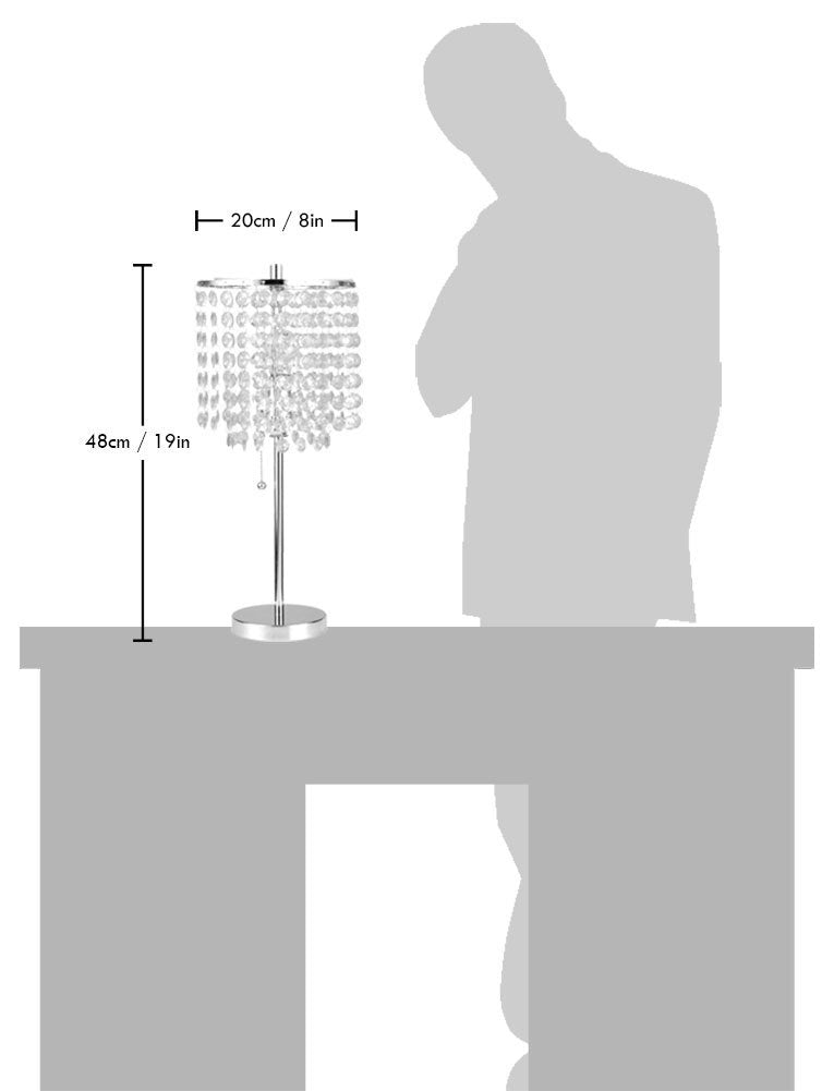 19"H CHROME CRYSTAL INSPIRED PULL TABLE LAMP (1PC/CTN) (0.43/4.22)