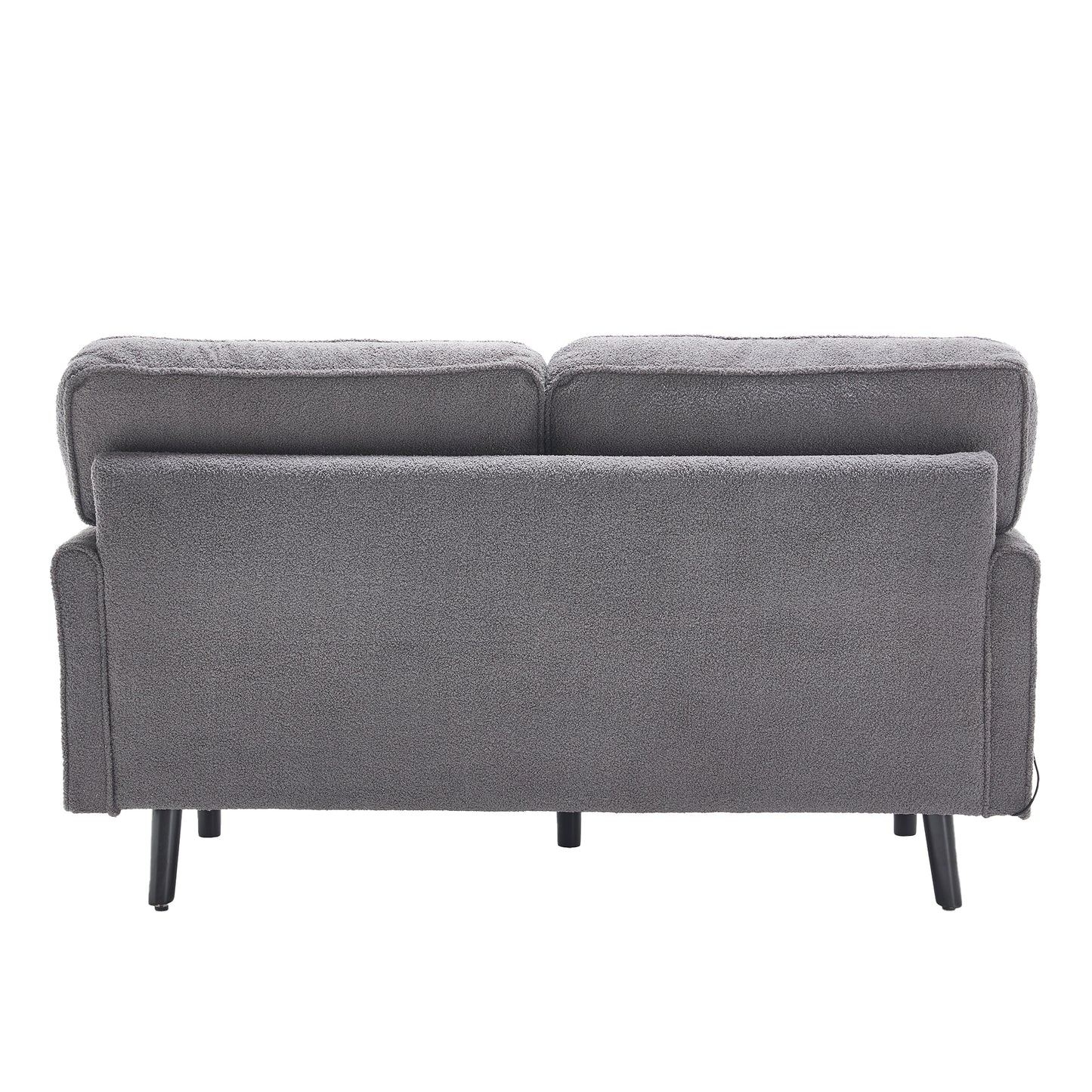 COOLMORE Loveseat Sofa, Mid Century Modern Love Seat, 2 Seater Sofa Couches for Living Room, Small Couch with USB & Removable Pillow Cover, Comfy Couch for Bedroom, Apartment (Gray)