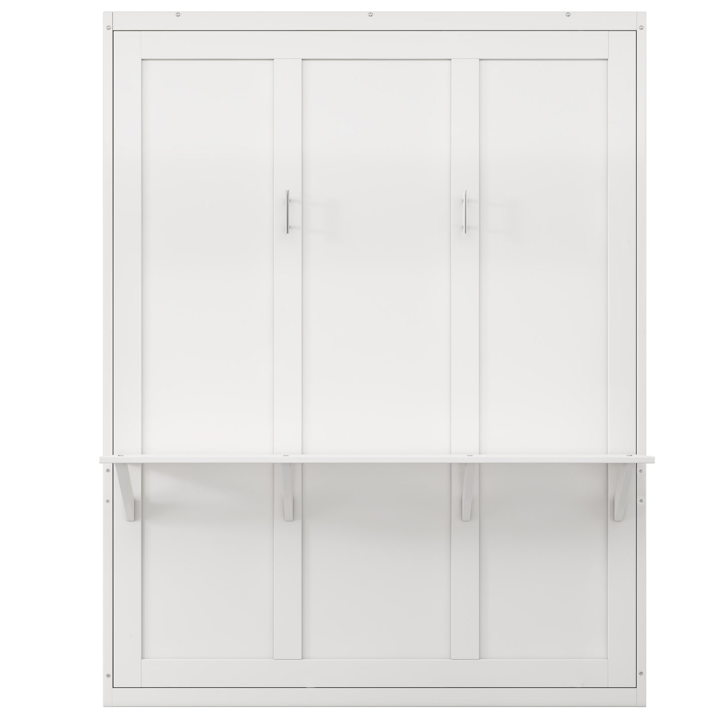 Queen Size Murphy Bed, 68-inch Cabinet Bed Folding Wall Bed with Desk Combo Perfect for Guest Room,Study, Office,White(old sku:BS530192AAC)