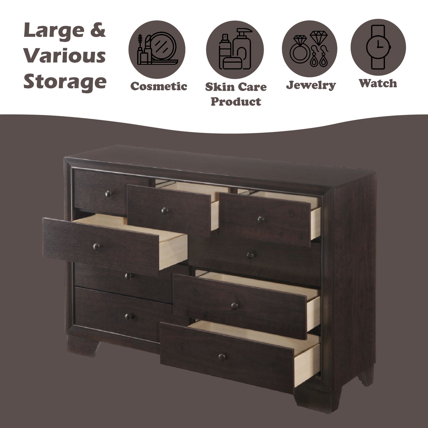 Madison Espresso Finish Dresser