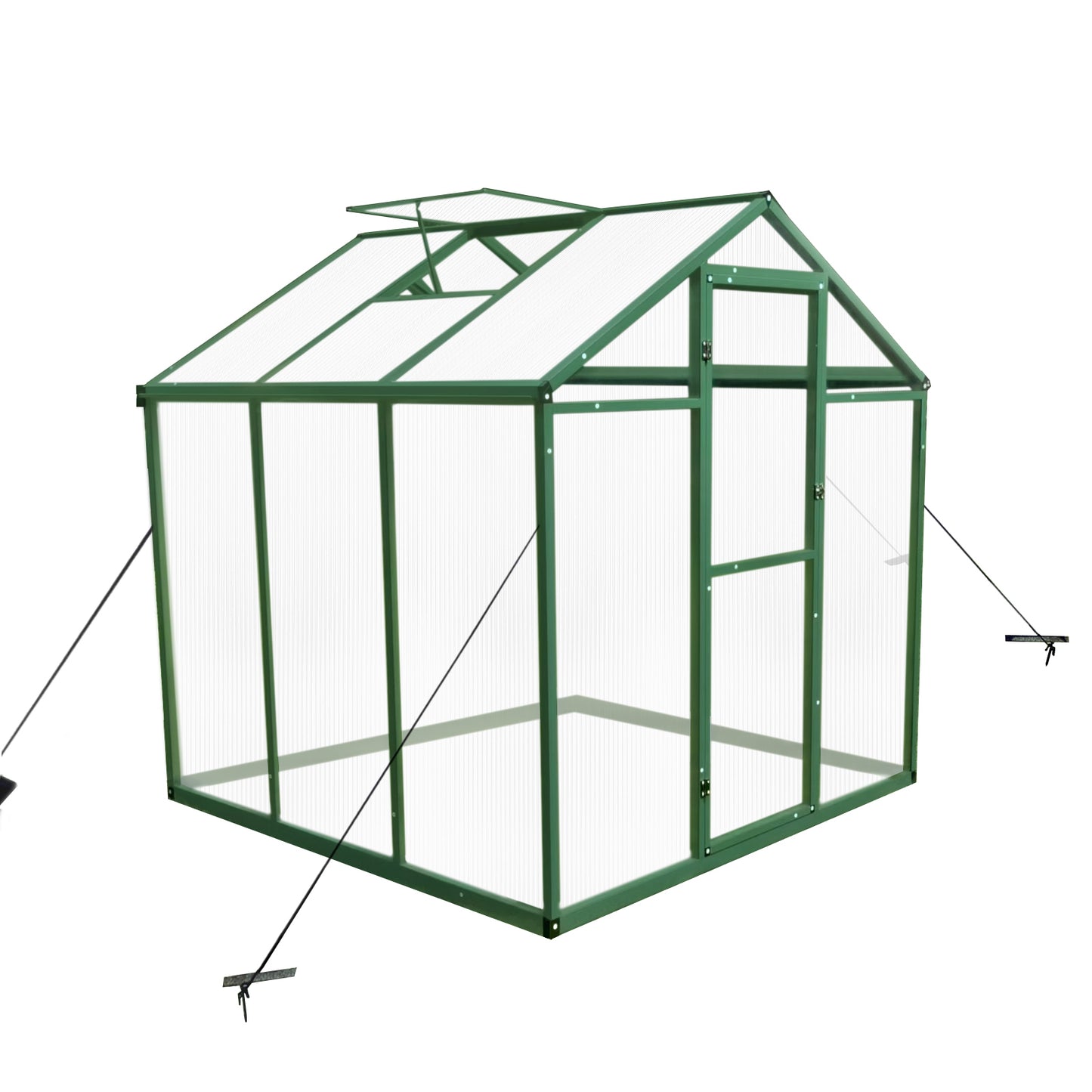 Newly marketed Gain height windproofaluminum greenhouse 6x6 FT Polycarbonate Greenhouse Raised Base and Anchor Aluminum Heavy Duty Walk-in Greenhouses for Outdoor Backyard in All Season