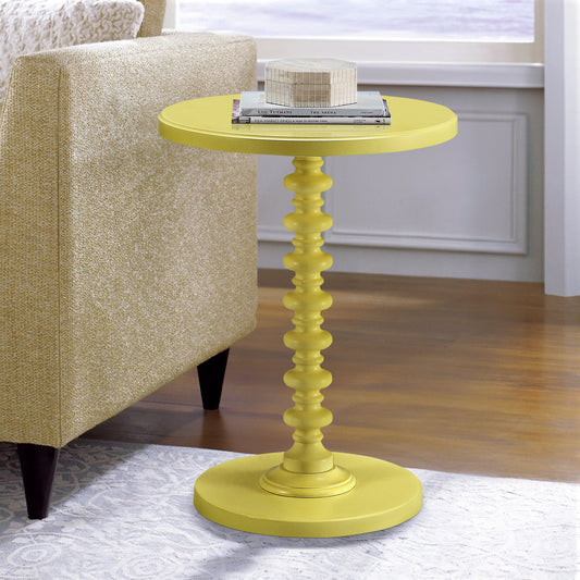 Salisa Yellow Round Wooden Side Table