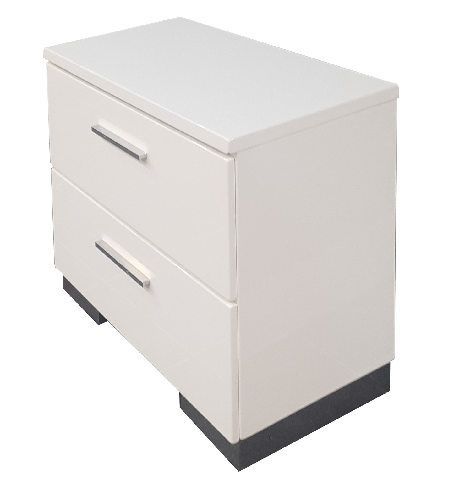 Lorimar White & Chrome Leg Finish Nightstand