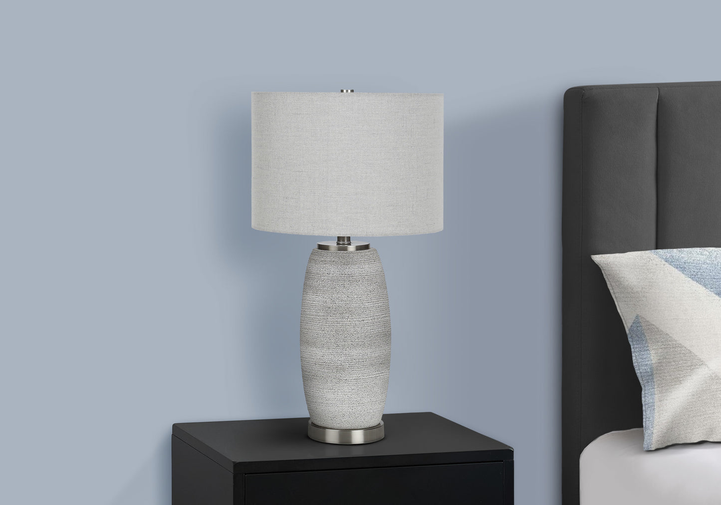 Lighting, 25"h, Table Lamp, Grey Ceramic, Grey Shade, Modern