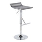 Mirage Ale Contemporary Adjustable Bar Stool in Chrome and Silver Mesh by LumiSource