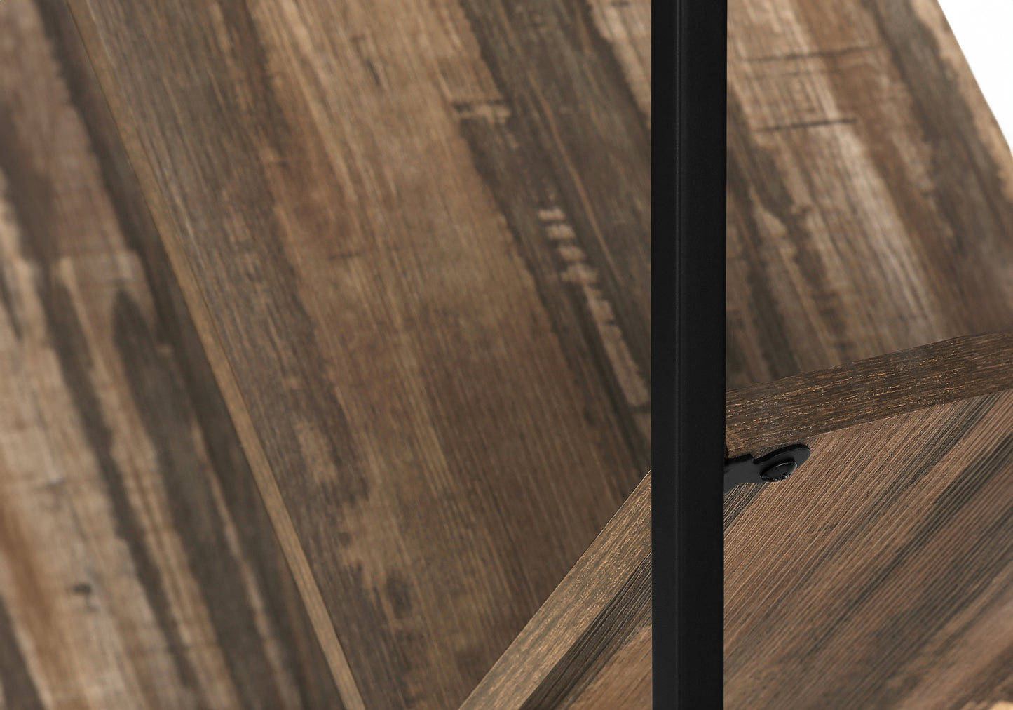 Bookshelf, Bookcase, Etagere, 3 Tier, 60"h, Office, Bedroom, Black Laminate, Black Metal, Contemporary, Modern