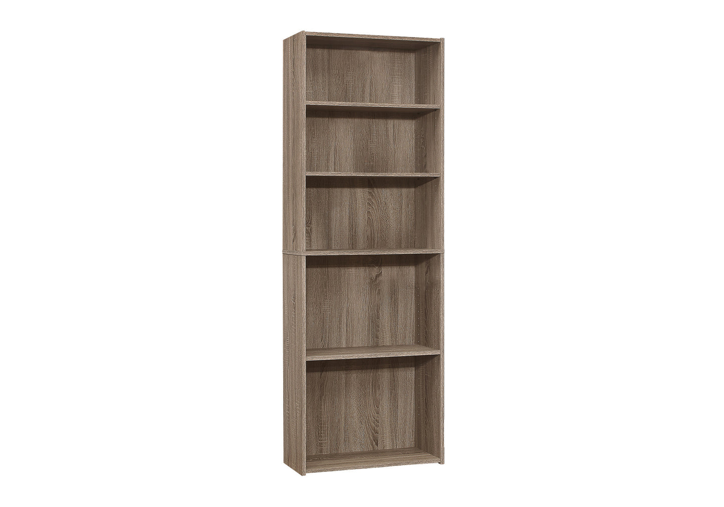 Bookshelf, Bookcase, 6 Tier, 72"h, Office, Bedroom, Brown Laminate, Transitional