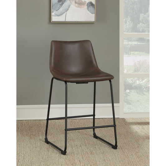 Brown and Black Armless Counter Height Stools (Set of 2)