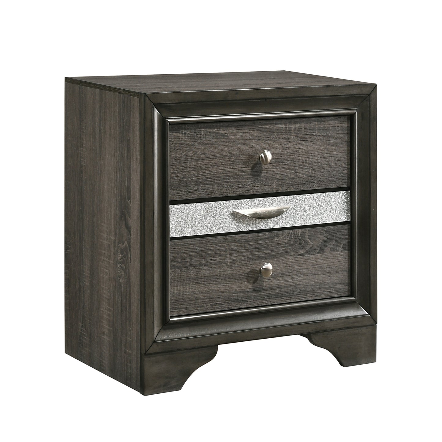 Grey 3-drawer Nightstand