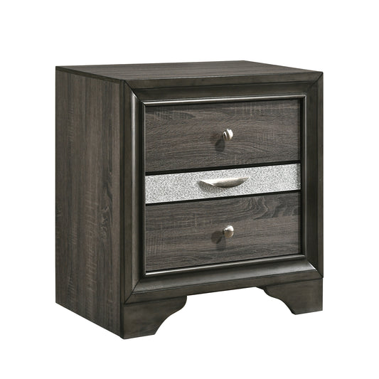 Grey 3-drawer Nightstand