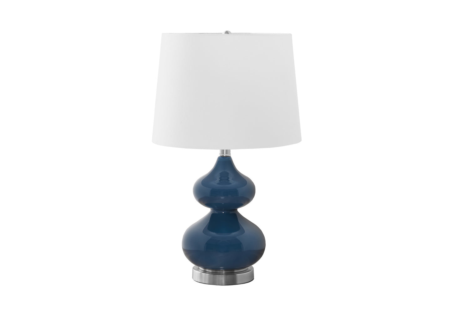 Lighting, 24"h, Blue Glass, Ivory / Cream Shade, Contemporary