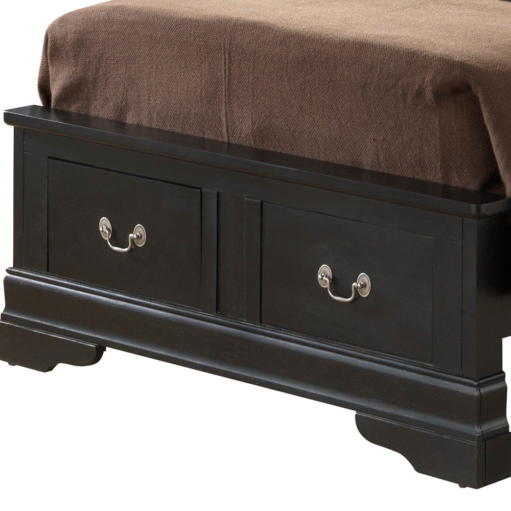 Elegant Black Twin Storage Bed With Charm