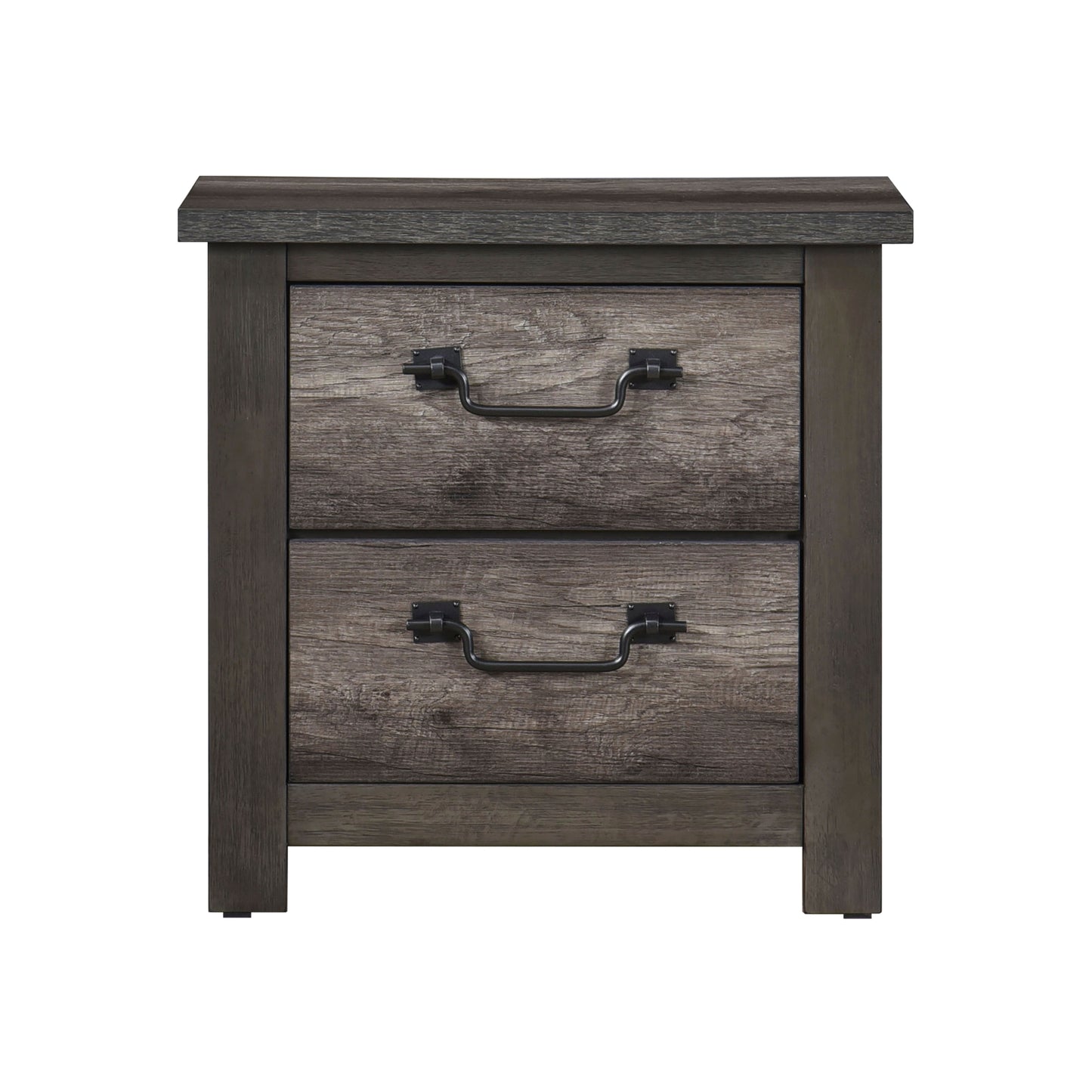 Gray Finish 2-Drawers Storage Nightstand 1pc Wooden Furniture Traditional Design Bedside Cabinet