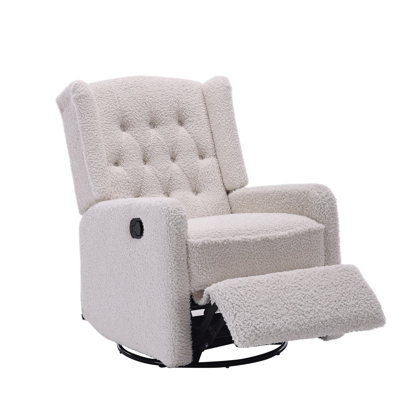 COOLMORE Rocking Recliner Chair,360 Degree Swivel Nursery Rocking Chair,Glider Chair,Modern Small Rocking Swivel Recliner Chair for Bedroom,Living Room Chair Home Theater Seat (White Teddy)