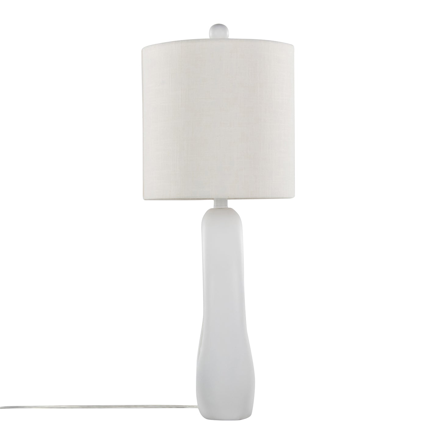 Pearl 29" Contemporary Polyresin Table Lamp in Matte White Poly, Natural Shell and White Linen Shade from Grandview Gallery by LumiSource - Set of 2