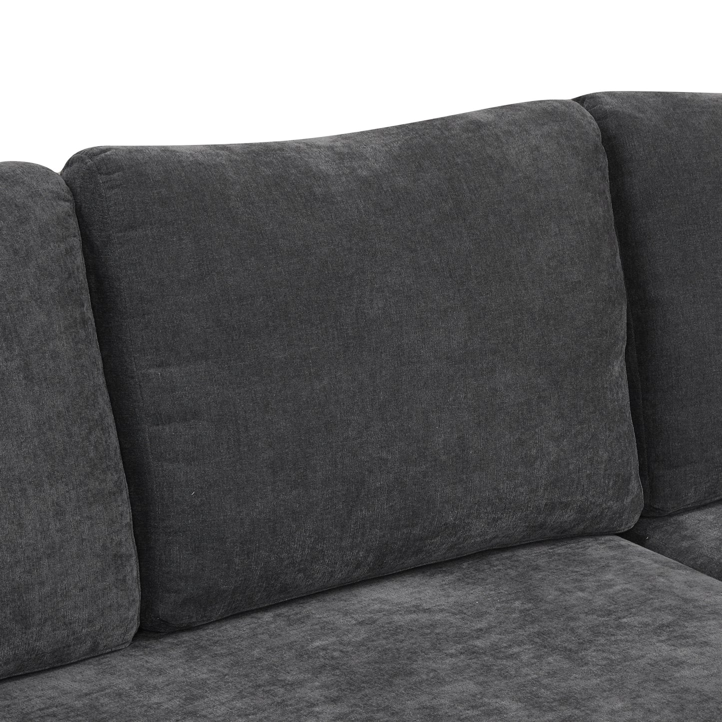 124.8"L-shaped Sofa Convertible Sofa Bed Pull Out Sofa Sleeper with Two Back Pillows, Two USB Ports and Two Power Sockets for Living Room, Gray (Old SKU:SG000890AAE)