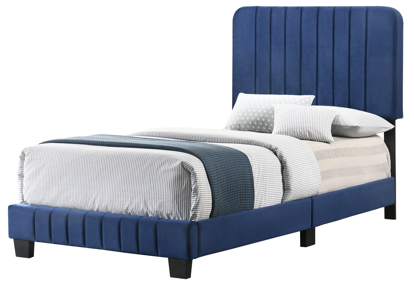 Contemporary Navy Blue Twin Bed