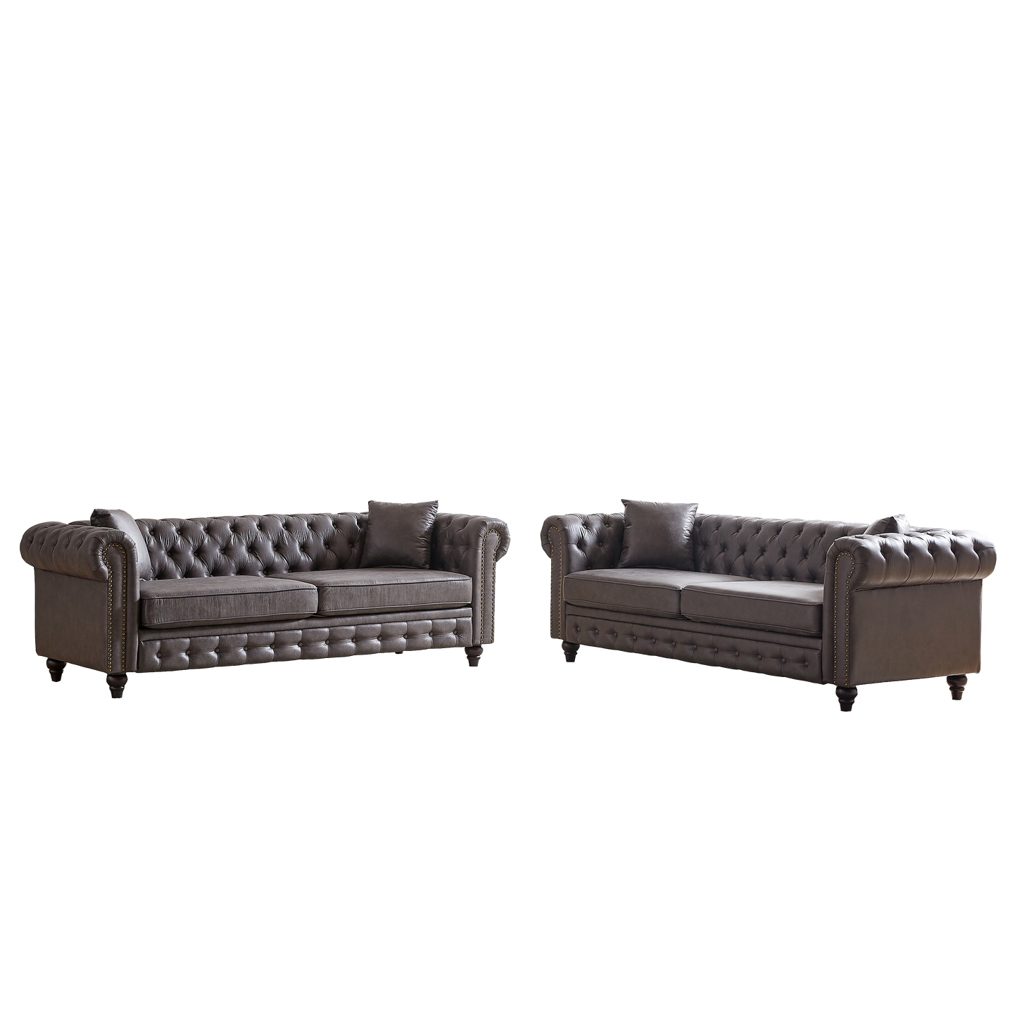 FX 3 Seats + 3 Seats Combo Sofa Modern living room sofa with solid wood frame and wooden feet, 4 cushions, apartment sofa furniture for living room, living room, office