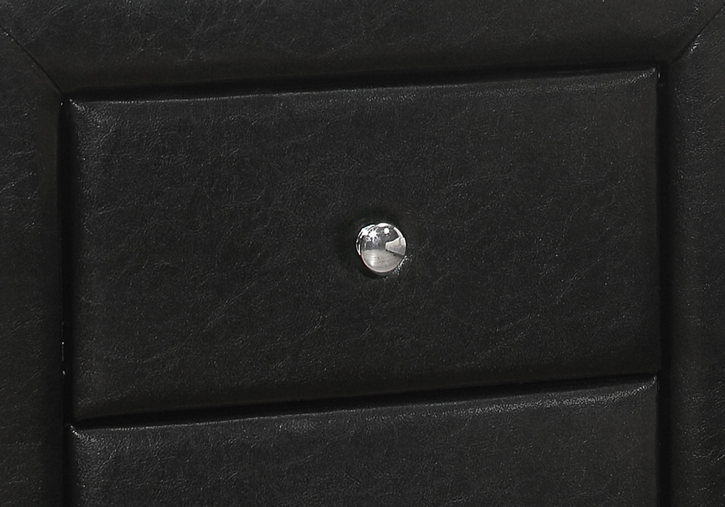 Nightstand, Nightstand, End, Side, Lamp, Storage Drawer, Bedroom, Upholstered, Black Leather Look, Transitional