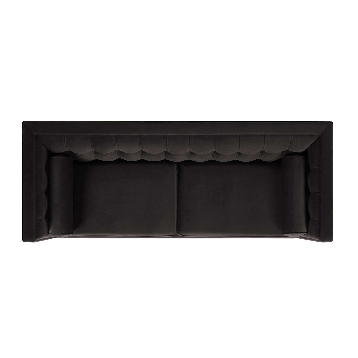 Jack 84" Modern Tuxedo Tufted Sofa, Dark Charcoal Grey Velvet