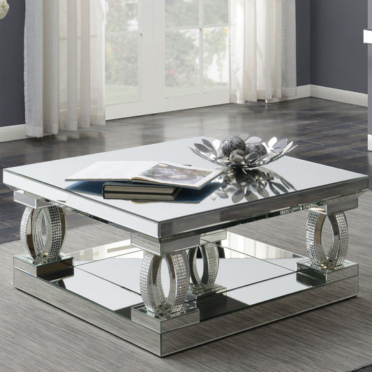 Shannon Silver Square Mirrored Coffee Table