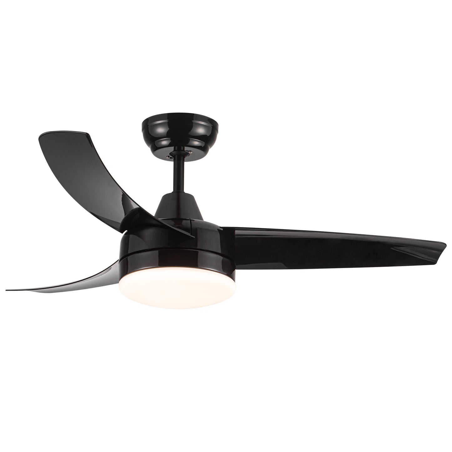 YUHAO 42-Inch 3-Blade Matte Black DC Motor Modern Contemporary LED Ceiling Fan-42 in x 42 in x 10.34 in