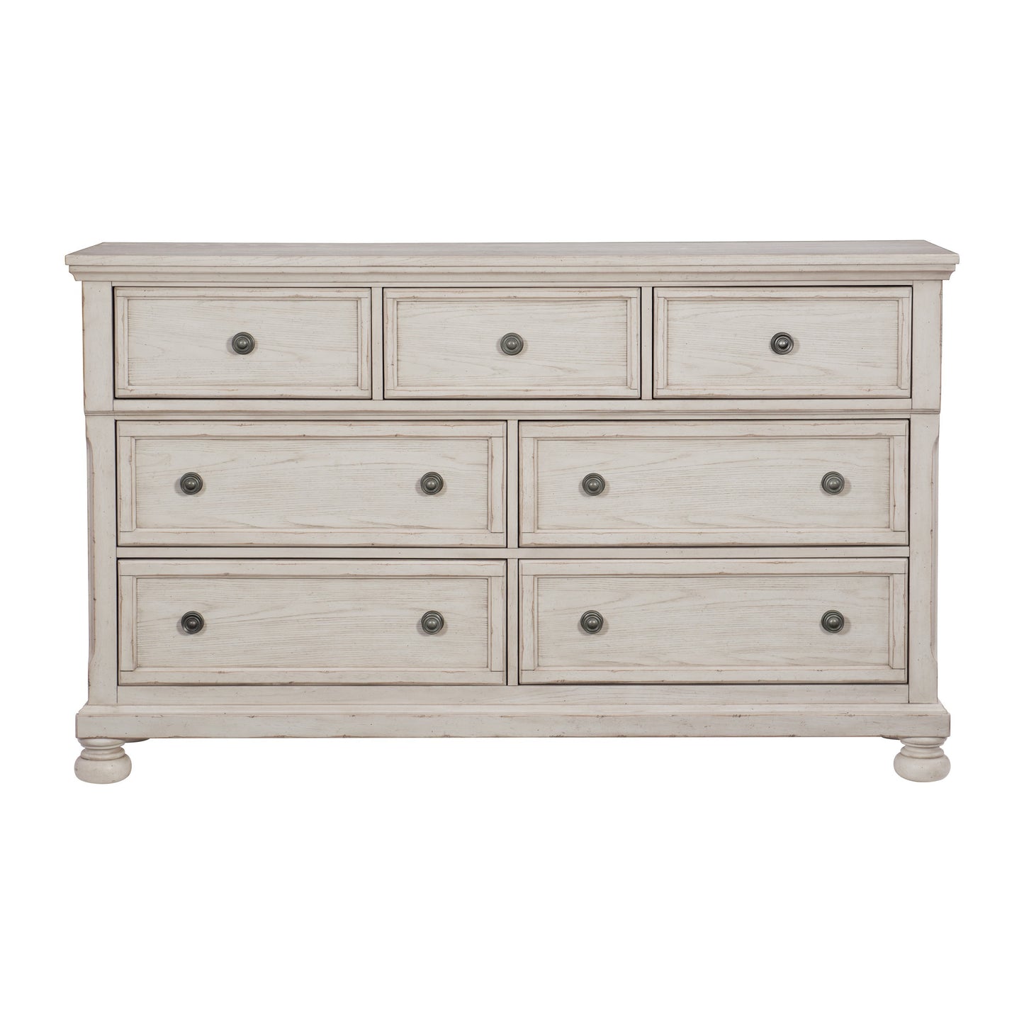 Antique White Finish1pc Dresser of 7 Drawers Traditional Design Hidden Drawer Classic Bedroom Furniture