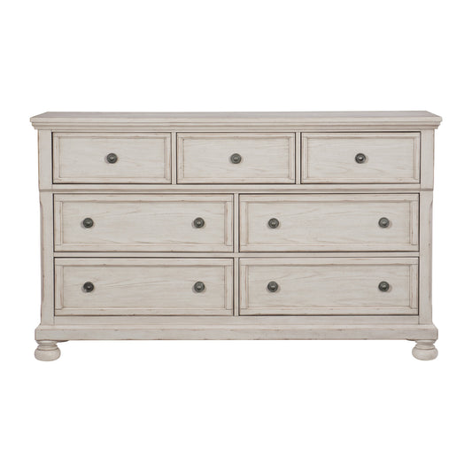 Antique White Finish1pc Dresser of 7 Drawers Traditional Design Hidden Drawer Classic Bedroom Furniture