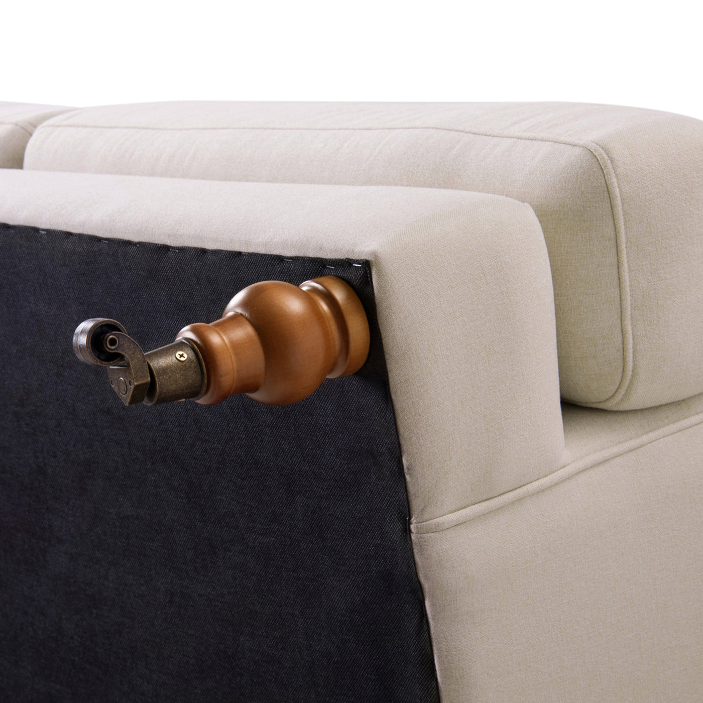 Alana Lawson Three-Cushion Tightback Sofa, Sky Neutral Beige Polyester