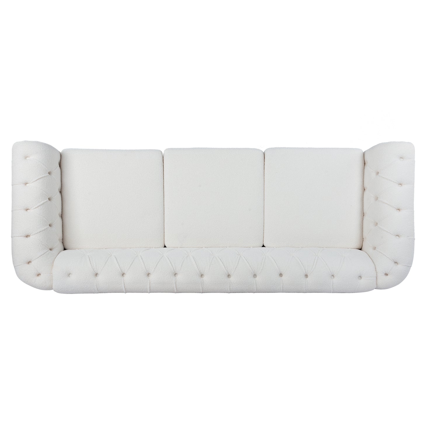 84.65" Rolled Arm Chesterfield 3 Seater Sofa