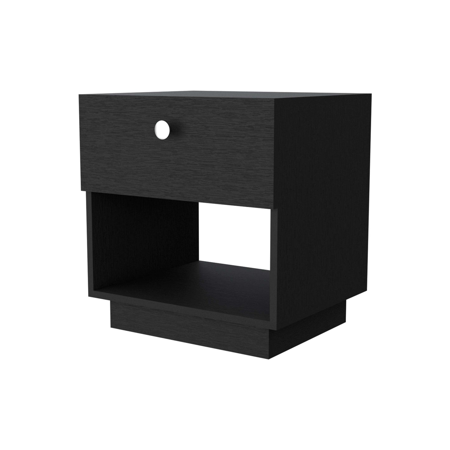 Black 1-Drawer Nightstand