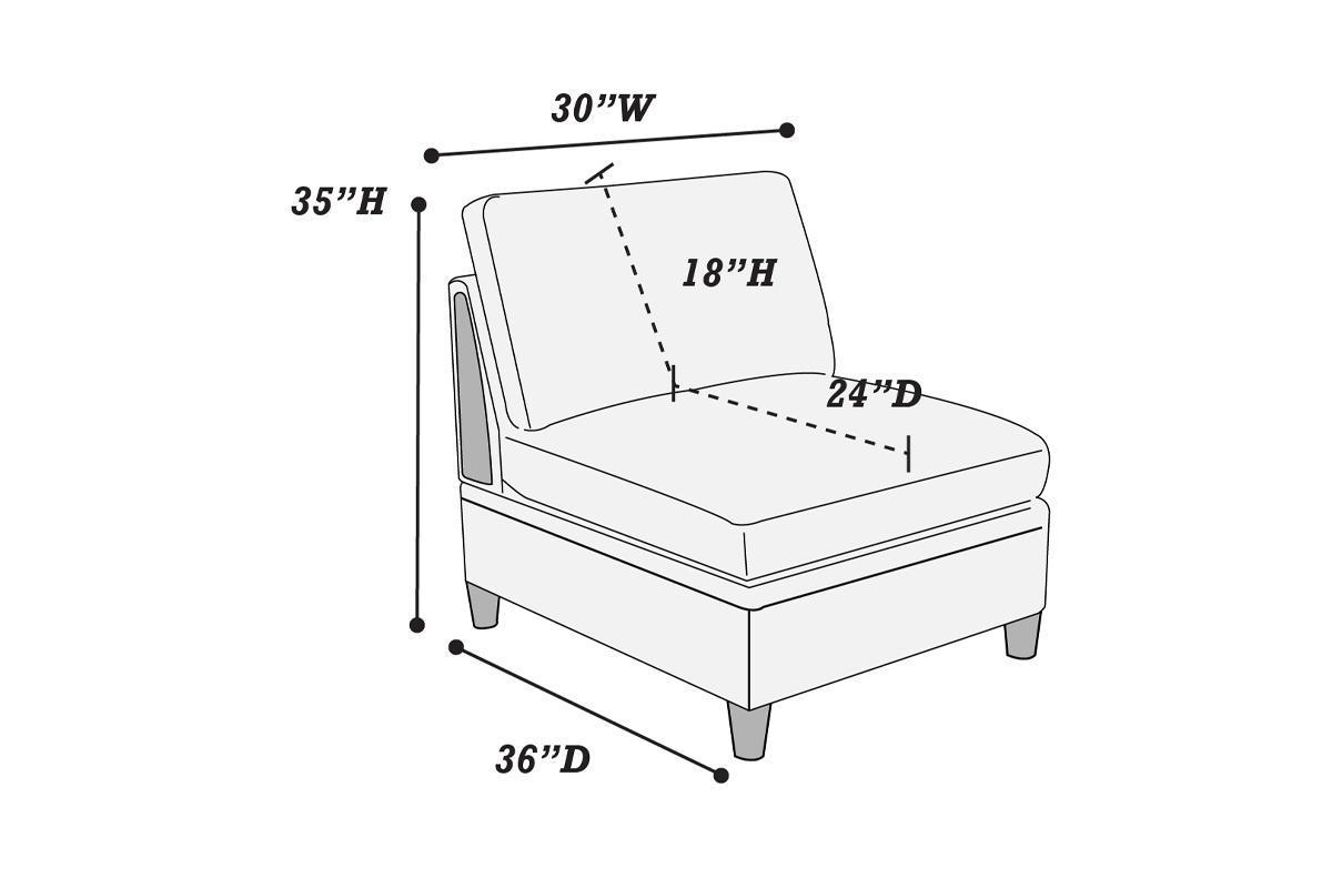 Living Room Furniture 8pc Sectional Sofa Set Steel Dorris Fabric Couch 3x Wedges 3x Armless Chair And 2x Ottomans